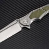 Artisan Cutlery Artisan Apache ATZ1813PGGN, 3.7" D2 Plain Blade, Gray/Green Aluminum/G-10 Handle
