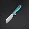 Artisan Cutlery Artisan Tomahawk ATZ1815GGNM, 3.75" M390 Plain Blade, Green Titanium Handle