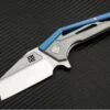 Artisan Cutlery Artisan Ravine ATZ1819GBUM, 2.83" M390 Steel Tanto Blade, Blue Titanium Handle