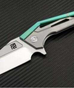 Artisan Cutlery Artisan Ravine ATZ1819GGNM, 2.83" M390 Steel Tanto Blade, Green Titanium Handle