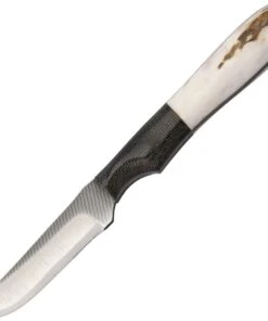 Anza Knives F1-E Fixed Blade Knife, 2 1/4 in High Carbon Steel, Elk/Micarta Handle