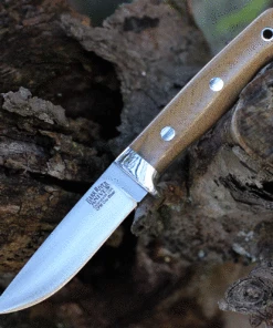 Bark River Knives Bark River Mountaineer II - Natural Canvas Micarta (3.5" CPM CRU-Wear) 02-064-MNC