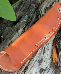 Bark River Knives Bark River 02116MBU Classic Drop Point Hunter, 3.7" A-2 Steel, Burgundy Canvas Micarta -Knifeworks Sales Store ba02116 sheath1 91809.1566586012