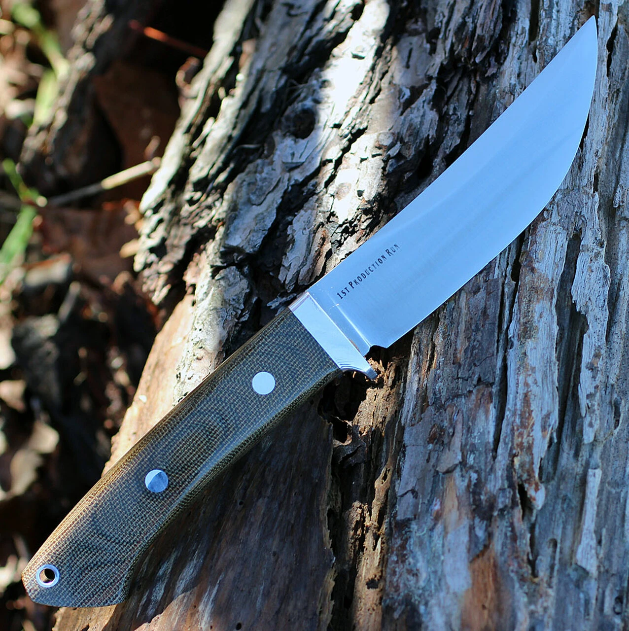 Bark River Knives Bark River 02145MGC Classic Trailing Point Hunter, 4.5" CPM 154 Plain Blade, Green Canvas Micarta Handle 2 Bark River Knives Bark River 02145MGC Classic Trailing Point Hunter, 4.5" CPM 154 Plain Blade, Green Canvas Micarta Handle - Image 2