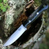 Bark River Knives Mini Aurora Hunter BA06028MBC, 3.71" CPM 3V Plain Blade, Black Canvas Micarta Handle