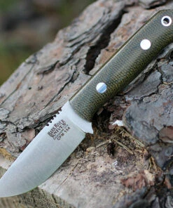 Bark River Knives Bark River Bravo Micro, 2.25 in. 154cm Plain Blade, Green Canvas Micarta
