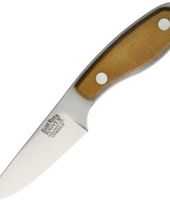 Bark River Knives Bark River 07072MNC Caper Necker, 3.1" CPM-20CV Plain Blade, Natural Canvas Micarta Handle