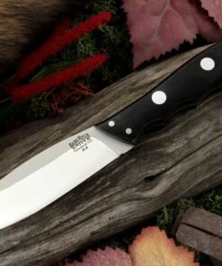 Bark River Knives Bark River 129MBC Canadian Special, 4" A-2 Plain Blade, Black Canvas Micarta Handle