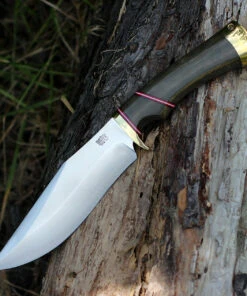 Bark River Knives Bark River Marauder I Bowie 16151MGC, 6.38" CPM 154 Polish Blade, Green Canvas Micarta Handle