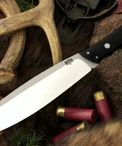 Bark River Knives Bark River 3325MBC Canadian Camp II, 8" A-2 Plain Blade, Black Canvas Micarta Handle