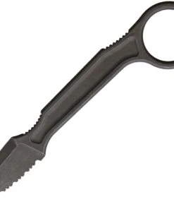 Bastinelli Creations SPADE Neck Knife BAS223S, 1.75" N690Co Dark Stonewashed Serrated Drop Point Fixed Blade, Kydex Sheath