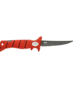 Bubba Blade Bubba Lucky Lew 15FK, 5" Titanium Nitride Coated Blade, Red TPR Handle