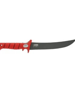 Bubba Blade Bubba Flex Fillet 19F, 9" Titanium Nitride Coated Blade, Red TPR Handle, Black Nylon Sheath