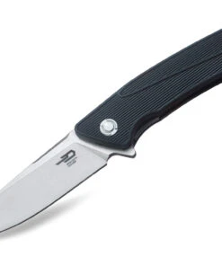 Bestech BTKG09A2 Spike, 3.50" Sandvick 12C27 Stonewash Plain Blade, Black GRN Handle