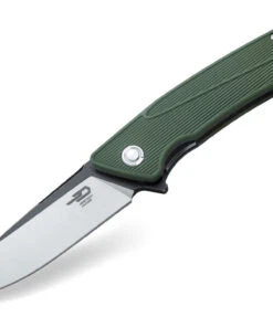 Bestech BTKG09B1 Spike, 3.50" Sandvick 12C27 Black/Satin Plain Blade, Green GRN Handle