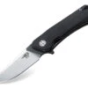 Bestech BTKG10A1 Thron, 3.0" Sandvick 12C27 Satin Plain Blade, Black G-10 Handle