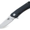 Bestech BTKG10A2 Thron, 3.0" Sandvick 12C27 Stonewash Plain Blade, Black G-10 Handle