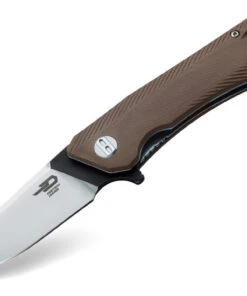 Bestech BTKG10C1 Thron, 3.0" Sandvick 12C27 Black/Satin Plain Blade, Beige G-10 Handle