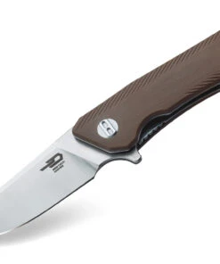 Bestech BTKG10C2 Thron, 3.0" Sandvick 12C27 Stonewash Plain Blade, Beige G-10 Handle