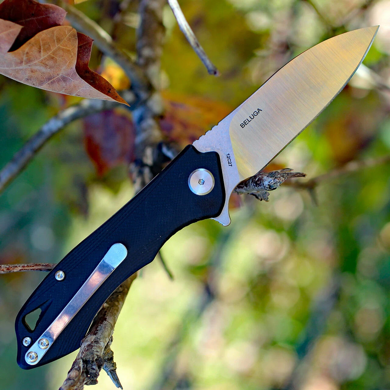 Bestech BTKG11A2 Beluga, 3.0" Sandvick 12C27 Stonewash Plain Blade, Black G-10 Handle 2 Bestech BTKG11A2 Beluga, 3.0" Sandvick 12C27 Stonewash Plain Blade, Black G-10 Handle - Image 2