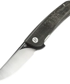 Bestech Knives Swift Linerlock G30B2, 3.5" D2 Satin/Black Plain Blade, Black Micarta Handle