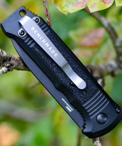 Benchmade Knives Benchmade 4400BK CASBAH Auto, 3.4 in CPM-S30V Black Plain Blade, Black textured Grivory Handles -Knifeworks Sales Store bm4400bk.2 18109.1566585869