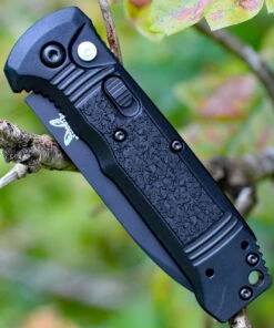 Benchmade Knives Benchmade 4400BK CASBAH Auto, 3.4 in CPM-S30V Black Plain Blade, Black textured Grivory Handles -Knifeworks Sales Store bm4400bk 96598.1566585869