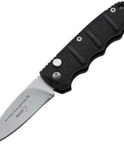 Boker Plus Kalashnikov Mini 01KALS73N, 2.5" Bead Blast AUS-8 Plain Blade, Black Aluminum Handle