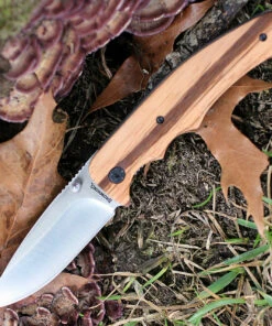 Browning Knives Browning Zebra Wood Linerlock, 3.25" Stainless Plain Blade, Zebra Wood Handle