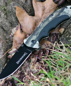 Browning Knives Browning Mossy Oak Linerlock, 3.5" Stainless Plain Blade, Aluminum Handle