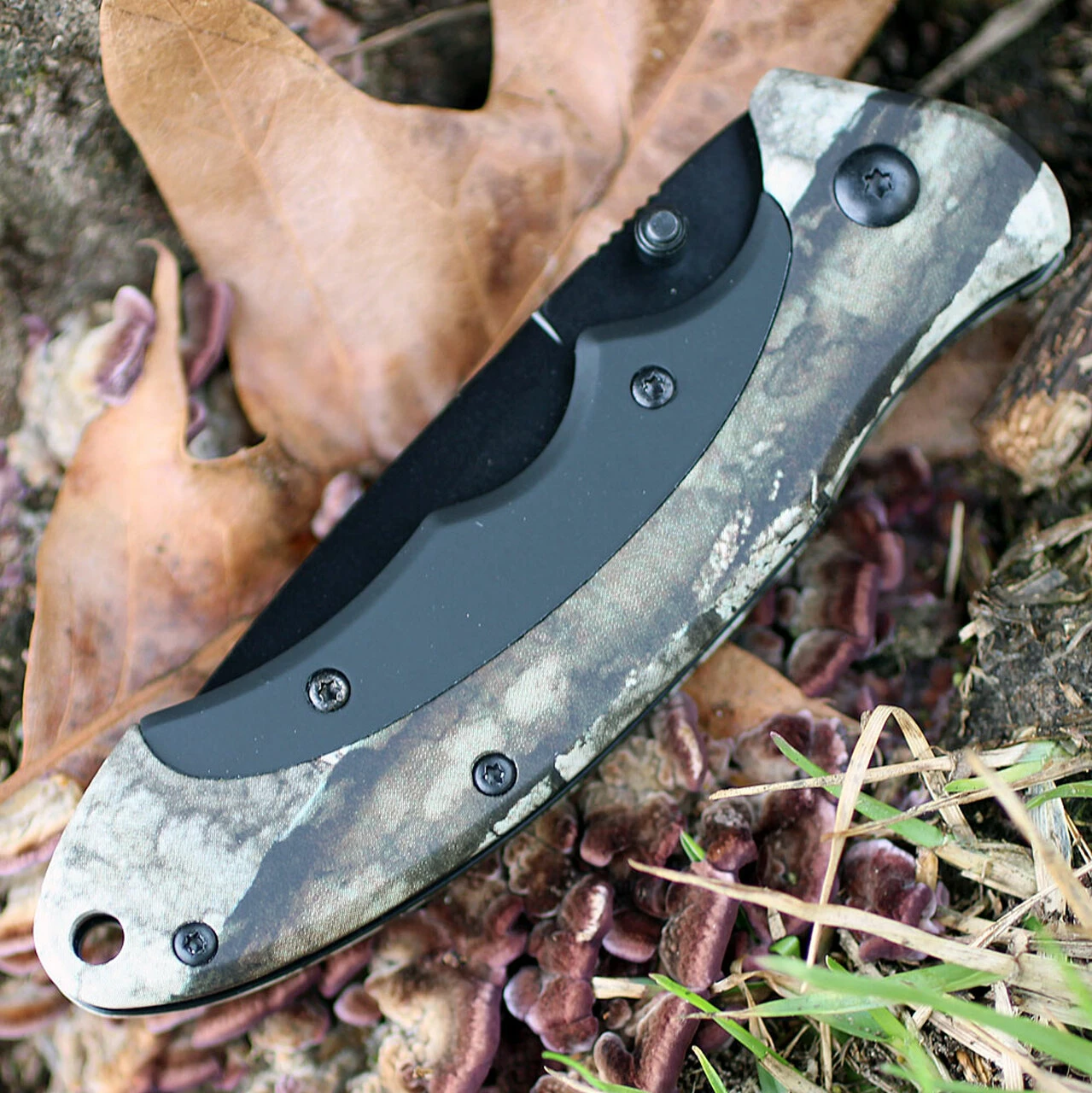 Browning Knives Browning Mossy Oak Linerlock, 3.5" Stainless Plain Blade, Aluminum Handle 3 Browning Knives Browning Mossy Oak Linerlock, 3.5" Stainless Plain Blade, Aluminum Handle - Image 3