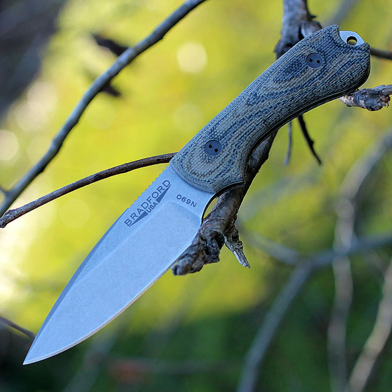 Bradford Guardian3 3D, 3.5" N690 Plain Blade, Green Micarta Handle 1 Bradford Guardian3 3D, 3.5" N690 Plain Blade, Green Micarta Handle