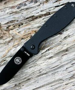 BRK Zancudo BRKR2B, 2.94", Drop Point, Black EDP Coated D2 Steel, Design by Esee Knives, Black Nylon handles