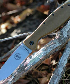 BRK Zancudo BRKR2CB, 2.94", Stonewash D2 Steel, Design by Esee Knives, Drop point, Coyote Brown Nylon handles