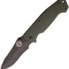 Burnside Knives Burnside Cabrillo, 4" Black AUS-8 Plain Blade, Green G-10 Handle