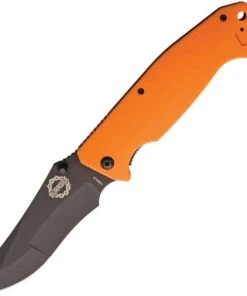 Burnside Knives Burnside Cabrillo, 4" Black AUS-8 Plain Blade, Orange G-10 Handle