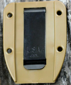 ESEE Knives, 4P-CP-MB, Sharpened Top Edge, Plain Edge, Micarta Handle, Black Molly Back, Coyote Brown Molded Sheath and Clip Plate 7 ESEE Knives, 4P-CP-MB, Sharpened Top Edge, Plain Edge, Micarta Handle, Black Molly Back, Coyote Brown Molded Sheath and Clip Plate -Knifeworks Sales Store brown clip plate 2 24946.1593093289