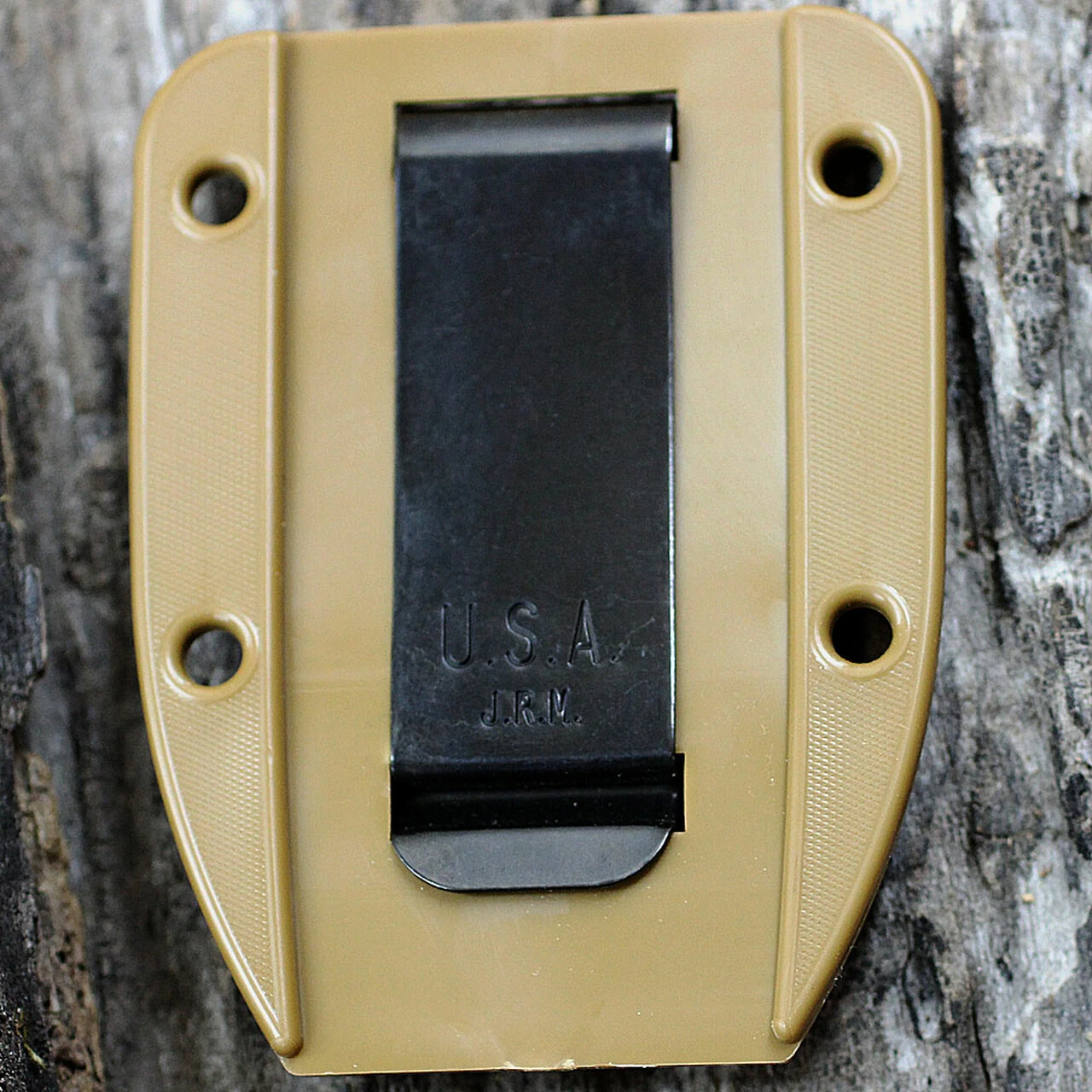 ESEE Knives, 4P-CP-MB, Sharpened Top Edge, Plain Edge, Micarta Handle, Black Molly Back, Coyote Brown Molded Sheath and Clip Plate 4 ESEE Knives, 4P-CP-MB, Sharpened Top Edge, Plain Edge, Micarta Handle, Black Molly Back, Coyote Brown Molded Sheath and Clip Plate - Image 4