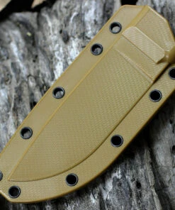 ESEE Knives, 4S-CP-MB, Black Double Blade,Combo Edge, Micarta Handle, Coyote Brown Molded Sheath and Clip Plate, Molle Back -Knifeworks Sales Store brown molded sheath 6 55719.1566589432