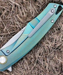 Bestech T1707A Dolphin, 3.54" CPM-S35VN Plain Blade, Gold Titanium Handle -Knifeworks Sales Store bt1707a.3 23262.1566585962