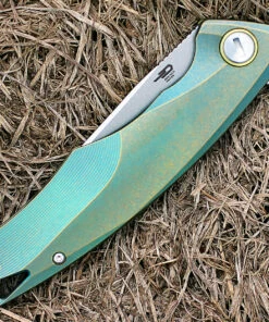 Bestech T1707A Dolphin, 3.54" CPM-S35VN Plain Blade, Gold Titanium Handle -Knifeworks Sales Store bt1707a.4 07047.1566585963