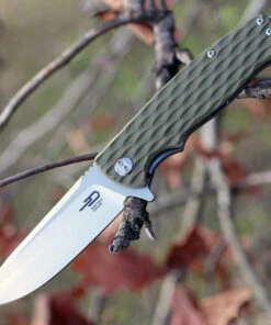Bestech G02C Grampus, 3.5" D2 Plain Blade, Army Green G-10 Handle