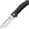 Bestech Knives Scimitar, BG05A-1, Flipper Knife, 3.75" D2 Plain Blade, Black G-10 Handle