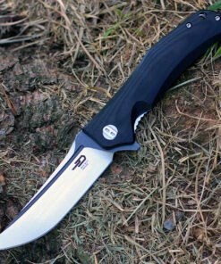 Bestech G05A2 Scimitar, 3.75" D2 Plain Blade, Black G-10 Handle