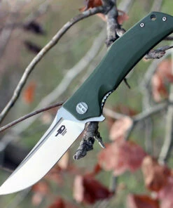 Bestech G05B1 Scimitar, 3.75" D2 Plain Blade, OD Green G-10 Handle