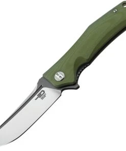 Bestech G05B2 Scimitar, 3.75" D2 Plain Blade, Green G-10 Handle