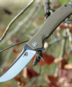 Bestech G05C2 Scimitar, 3.75" D2 Plain Blade, Beige G-10 Handle