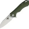 Bestech BTKG11B2 Beluga, 3.0" Sandvick 12C27 Stonewash Plain Blade, Green G-10 Handle