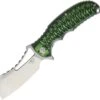 Bestech G12C Hornet, 3.5" D2 Plain Blade, Black/Green G-10 Handle