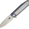 Bestech BT1701C Shogun, 3.54" CPM-S35VN Stonewash Plain Blade, Blue/Silver Titanium Handle
